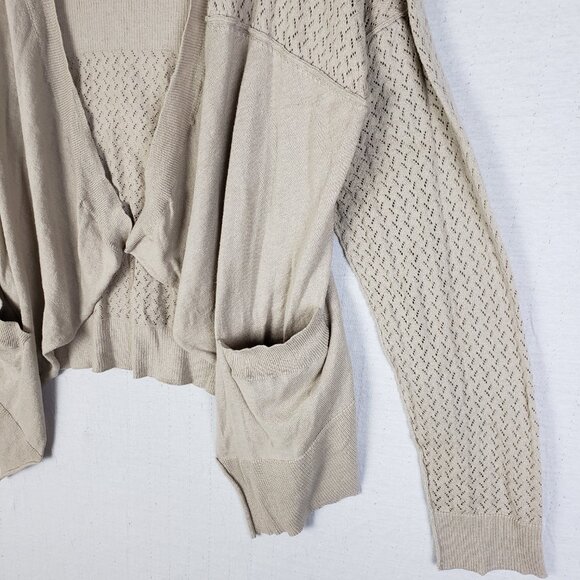 Pete & Greta Johnny Was Cardigan Open Front Lightweight Knit Cotton size L Ivory - Picture 10 of 10
